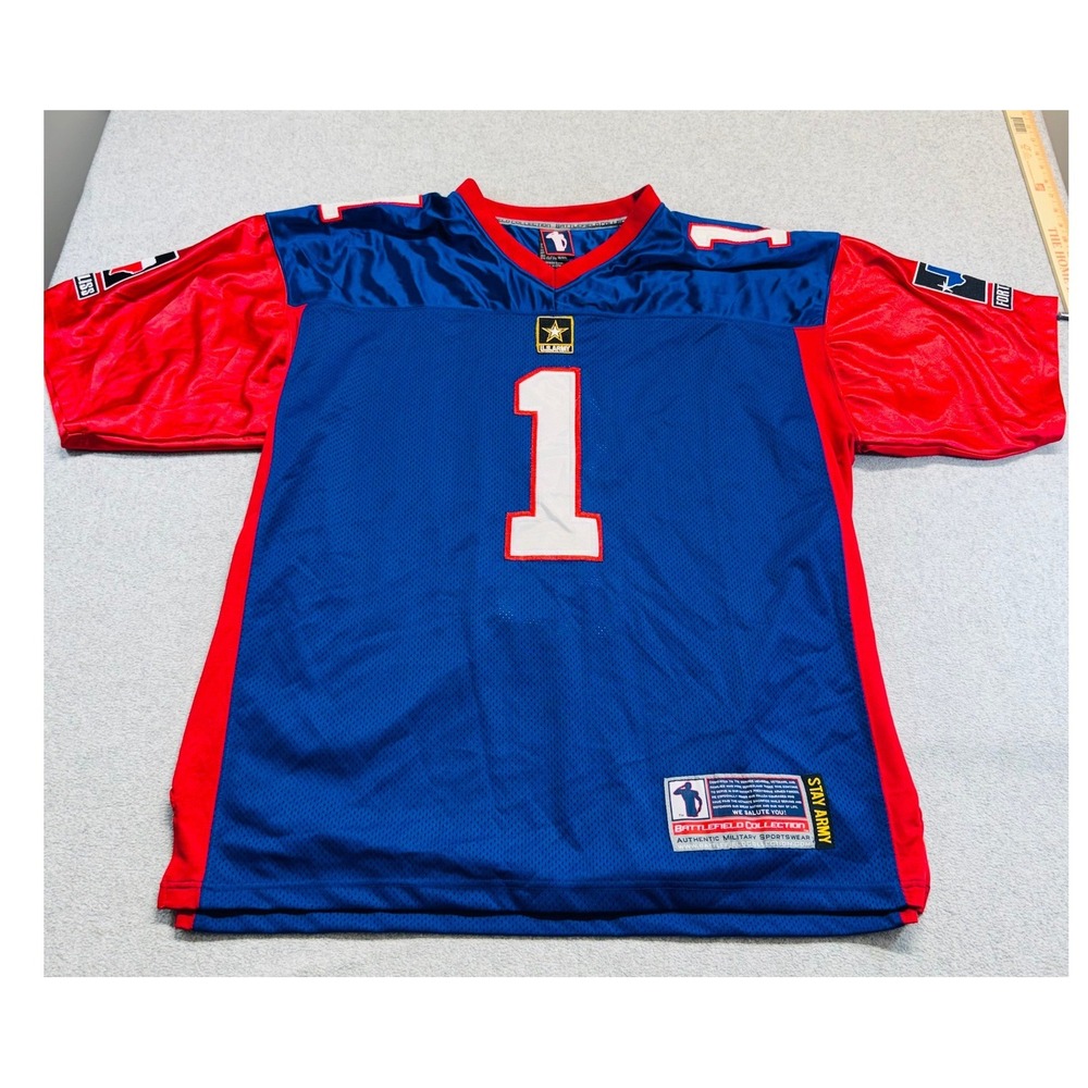 Battlefield Collection Football Jersey Mens 2XL Blue Stay Army Team Bliss 1